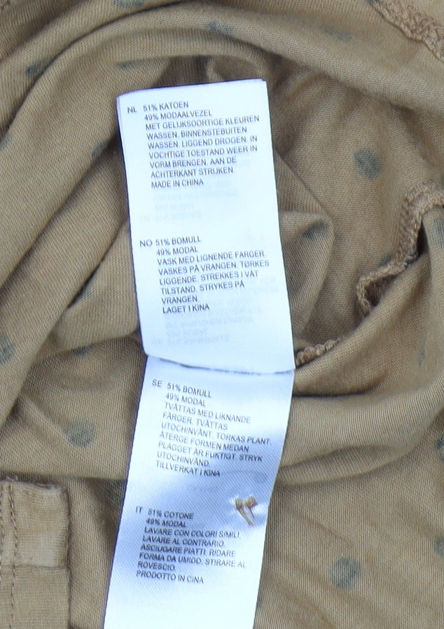 White Stuff Women's Brown Polka Dot Button-Up Shirt