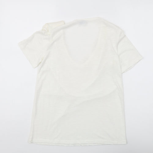 Jacqueline de Yong Women’s White Crochet V-Neck T-Shirt S