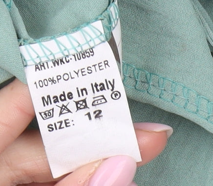 Boohoo Women's Green Cropped Off-Shoulder Blouse Size 12