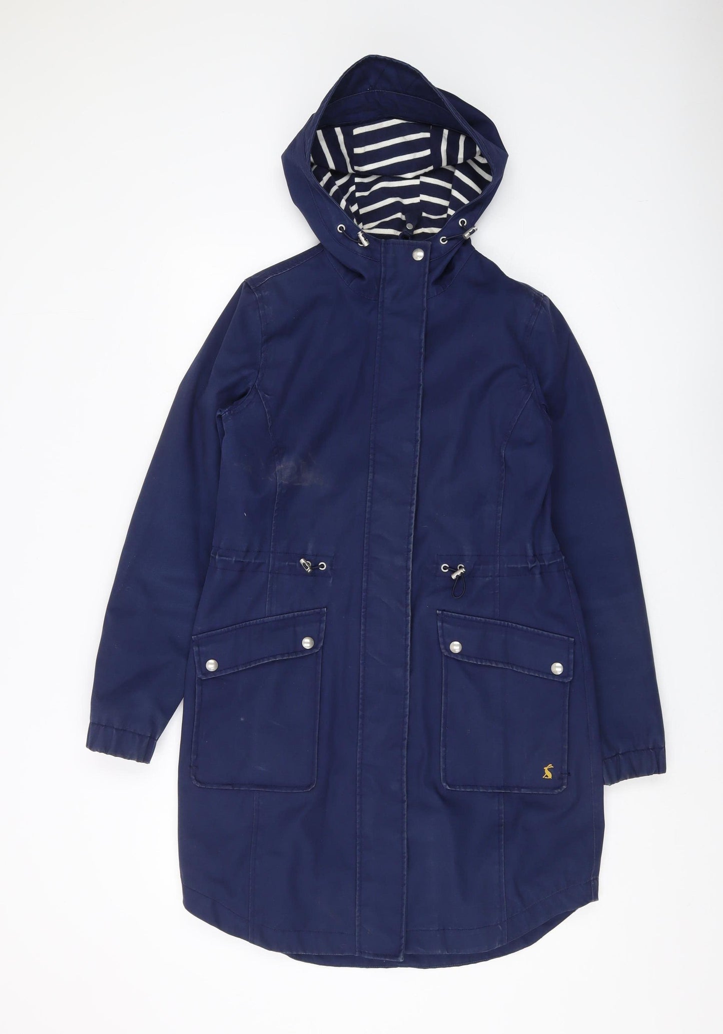 Joules Women's Blue Rain Coat Size 6 Waterproof Hooded