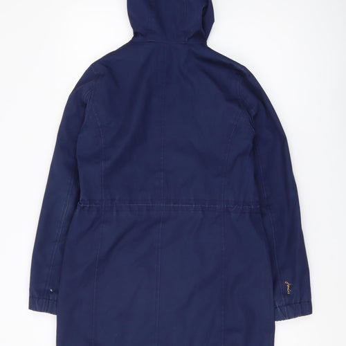 Joules Women's Blue Rain Coat Size 6 Waterproof Hooded