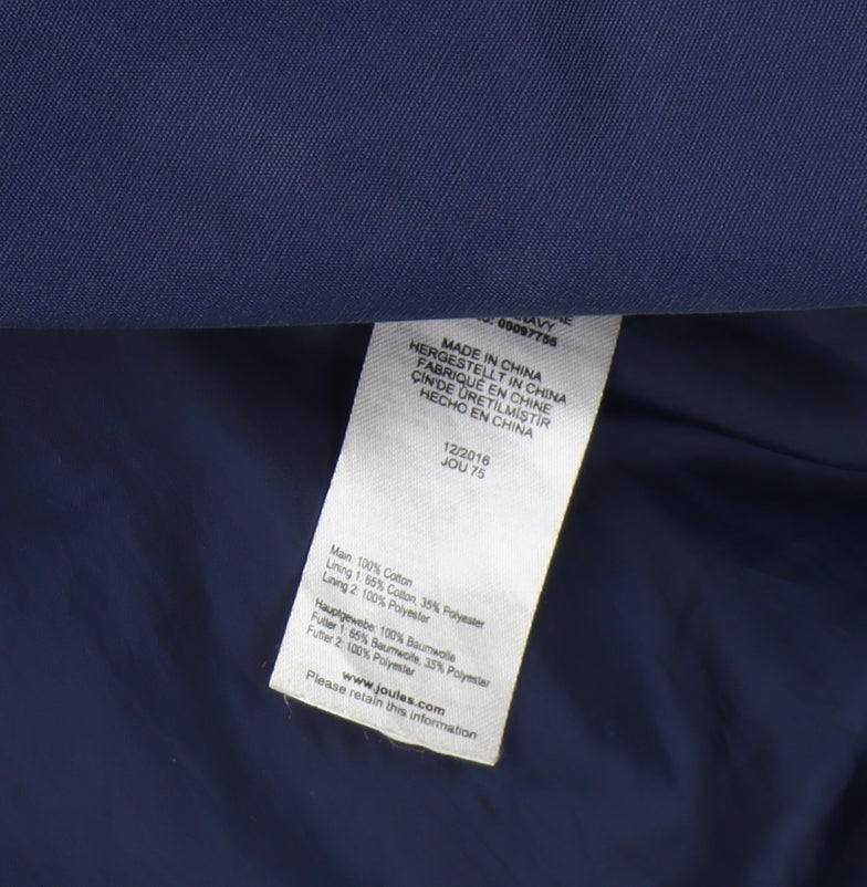 Joules Women's Blue Rain Coat Size 6 Waterproof Hooded