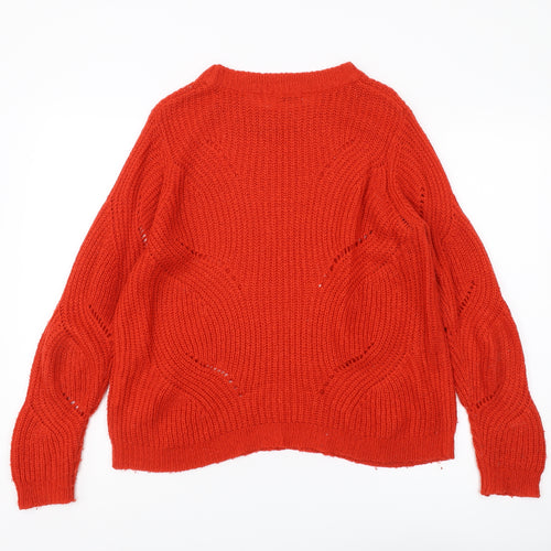 Jacqueline de Yong Women's Red Pullover Jumper L