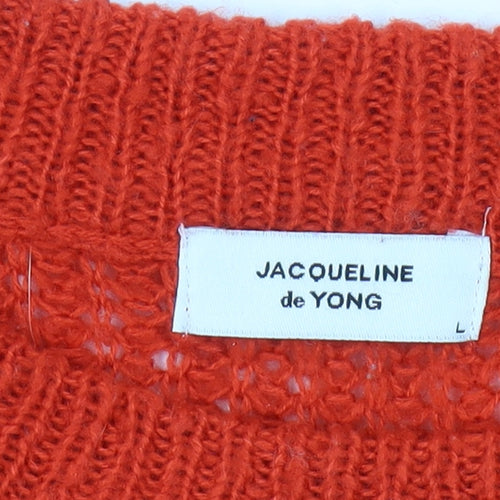 Jacqueline de Yong Women's Red Pullover Jumper L