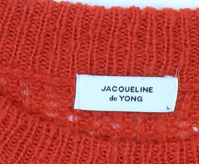 Jacqueline de Yong Women's Red Pullover Jumper L