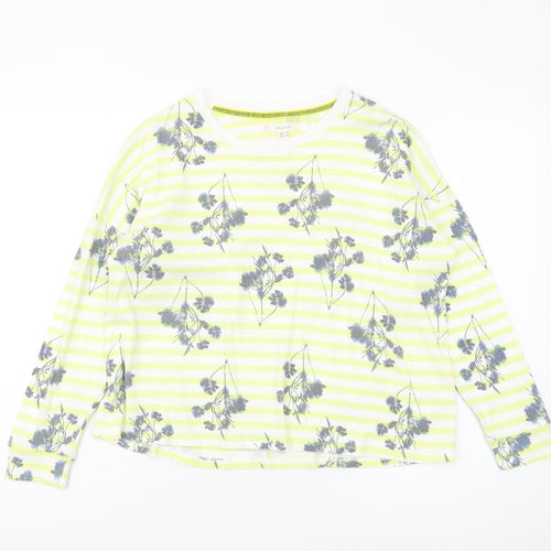 White Stuff Women's Striped Floral T-Shirt, Size 10