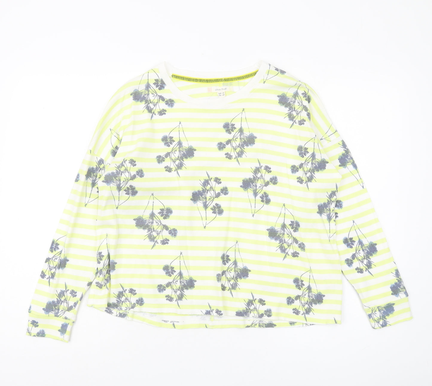White Stuff Women's Striped Floral T-Shirt, Size 10