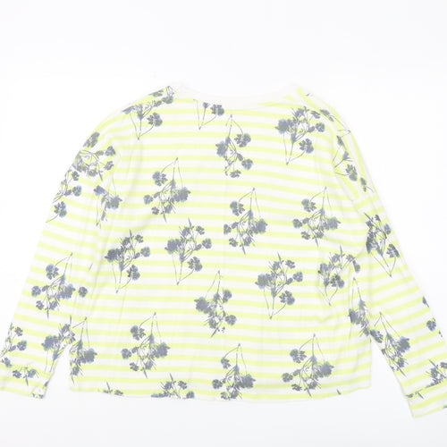White Stuff Women's Striped Floral T-Shirt, Size 10