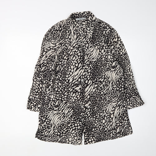 Marks and Spencer Women's Black Animal Print Button-Up