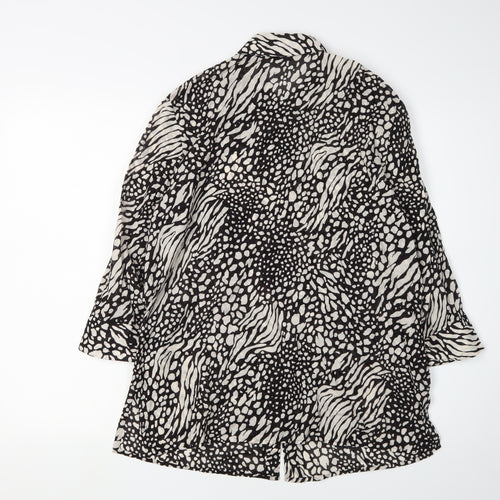 Marks and Spencer Women's Black Animal Print Button-Up