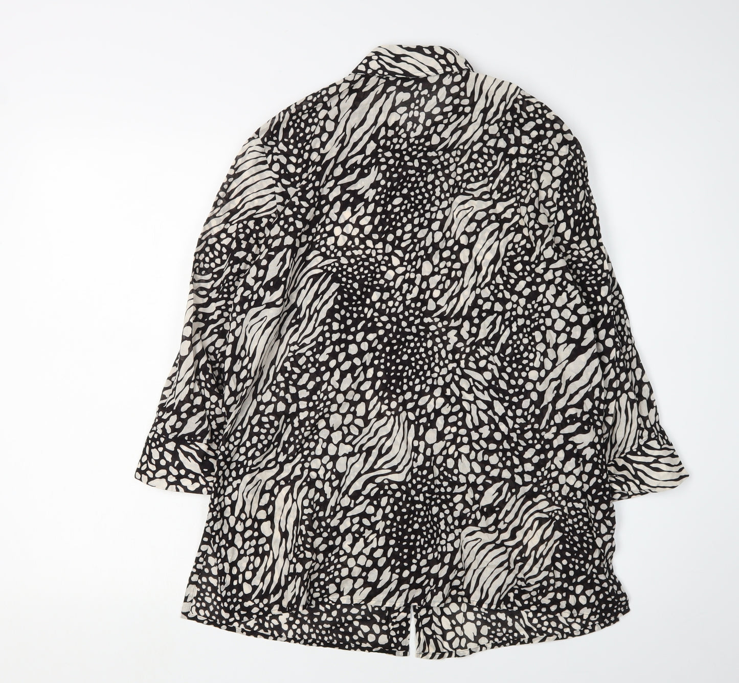 Marks and Spencer Women's Black Animal Print Button-Up