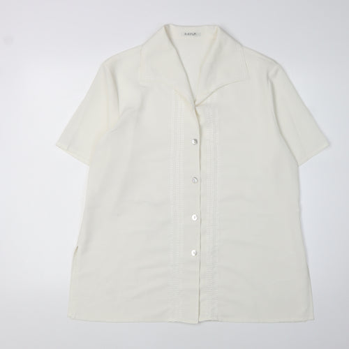Platinum Women's Ivory Button-Up Shirt Size 16