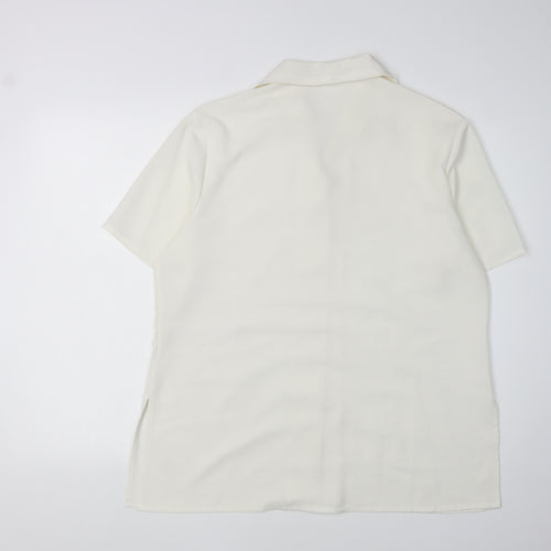 Platinum Women's Ivory Button-Up Shirt Size 16