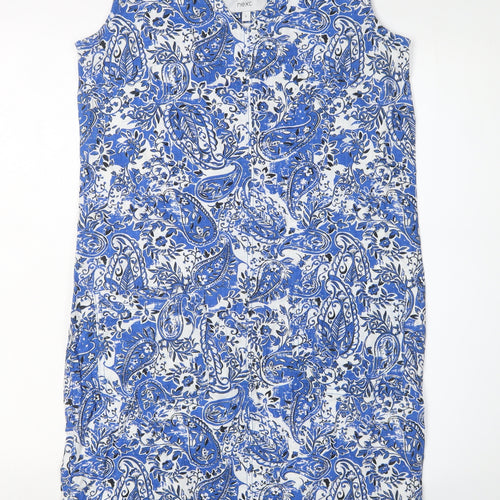 Next Women's Blue Paisley Sheath Dress - Size 6