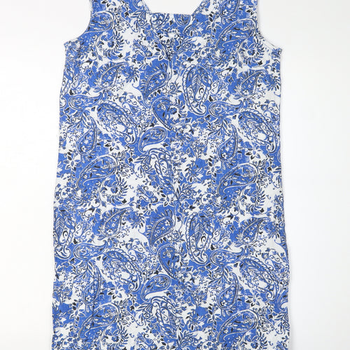 Next Women's Blue Paisley Sheath Dress - Size 6