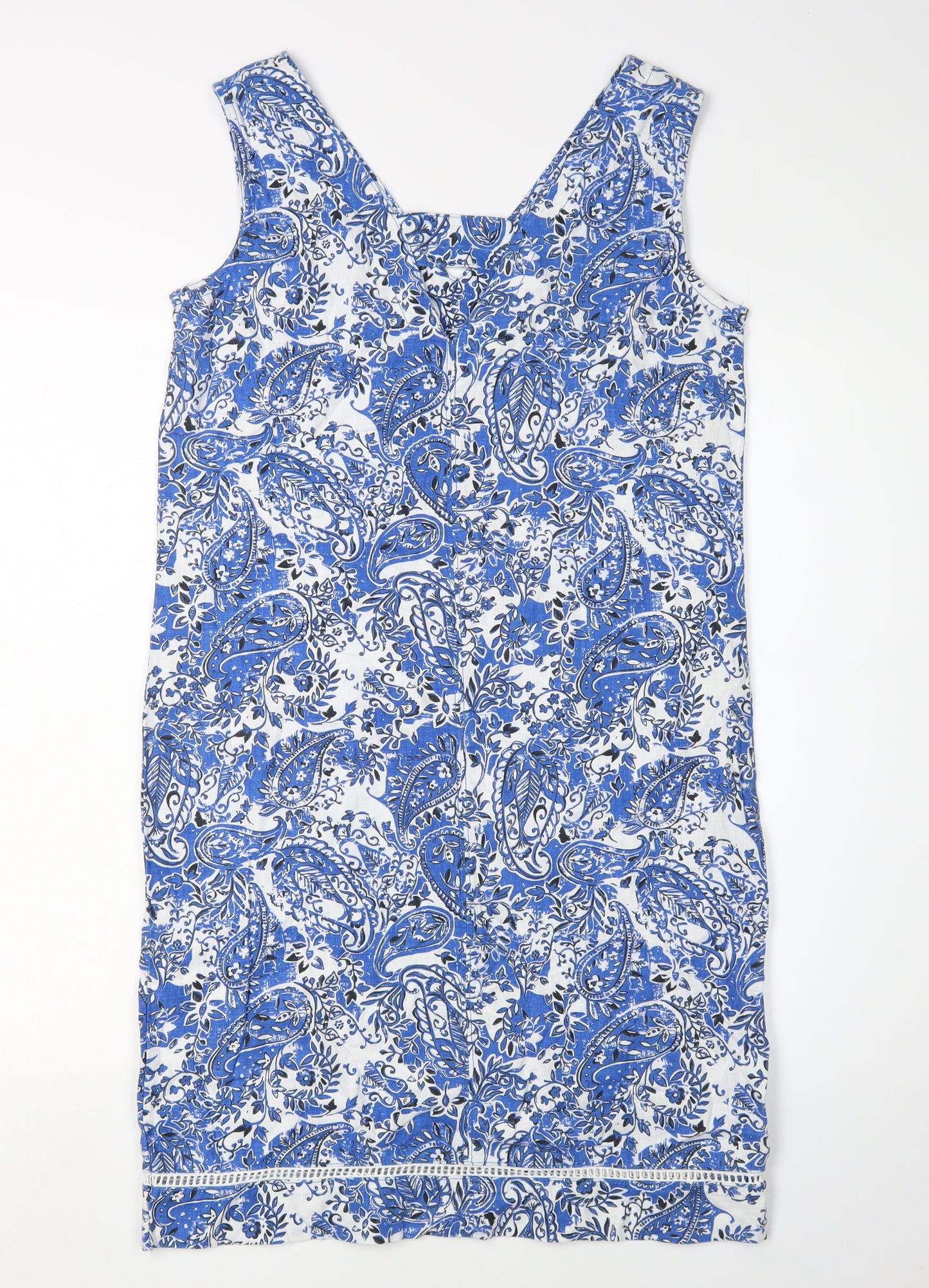 Next Women's Blue Paisley Sheath Dress - Size 6