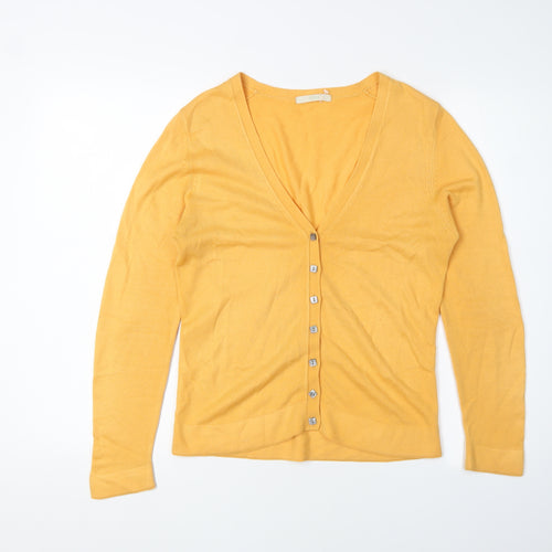 Marks and Spencer Womens Yellow V-Neck Cardigan Size 12