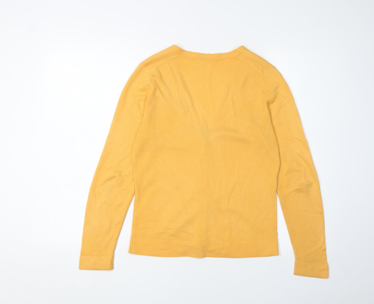 Marks and Spencer Womens Yellow V-Neck Cardigan Size 12