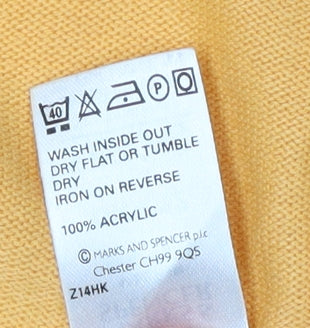 Marks and Spencer Womens Yellow V-Neck Cardigan Size 12