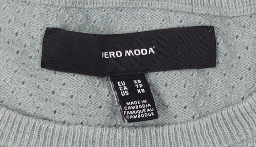 Vero Moda Women's Green XS Cotton Pullover Jumper