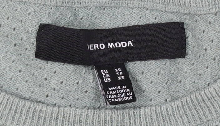 Vero Moda Women's Green XS Cotton Pullover Jumper