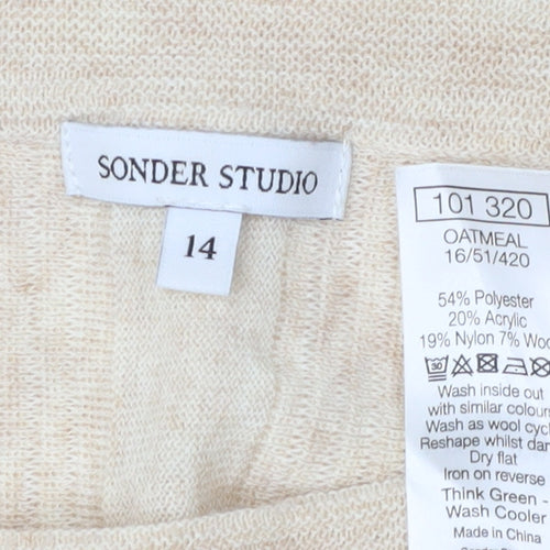 Sonder Studio Women's Beige Pullover Jumper Size 14