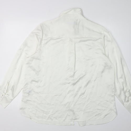 Marks and Spencer Women Ivory Button-Up Shirt Size 16