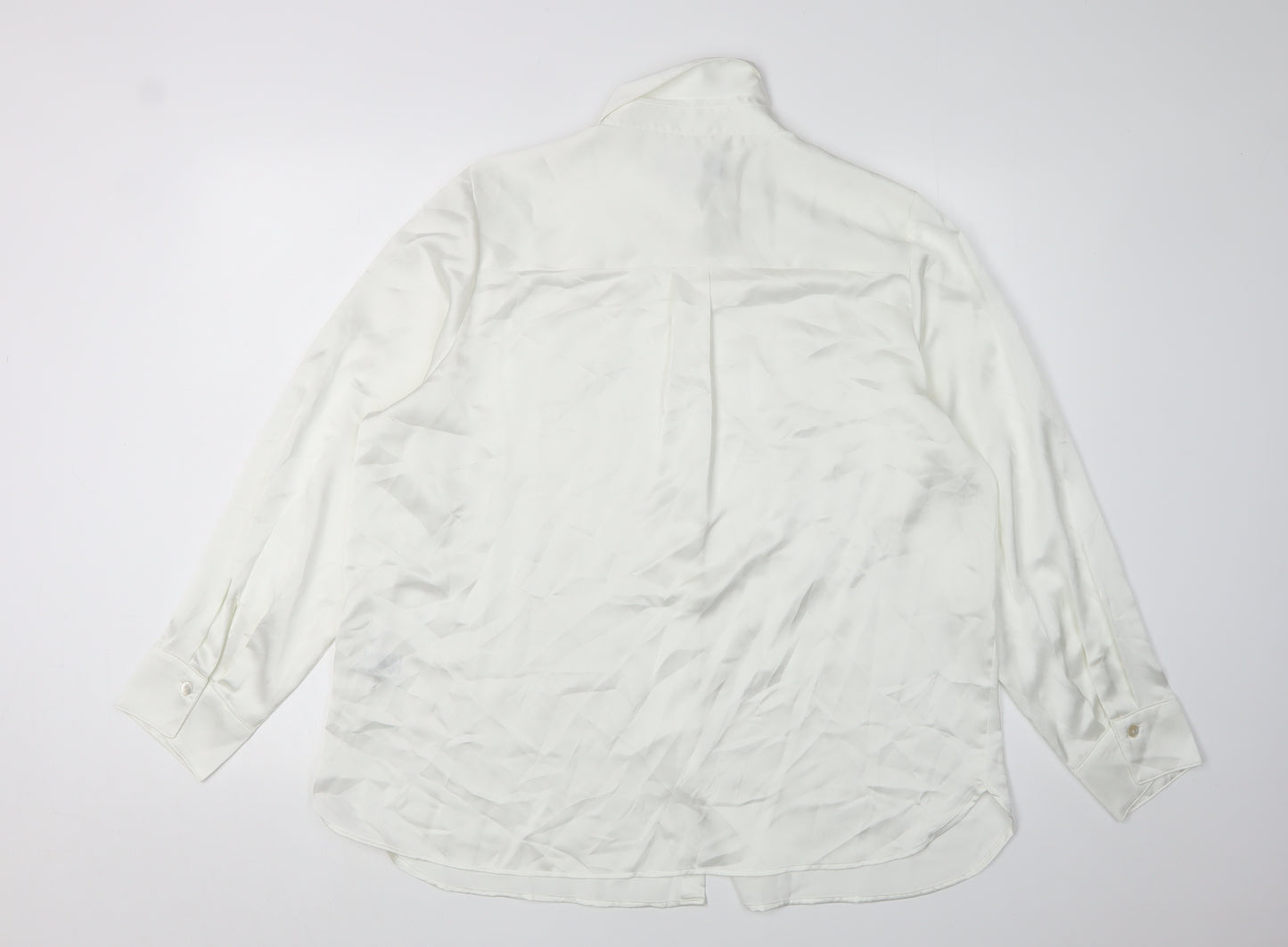 Marks and Spencer Women Ivory Button-Up Shirt Size 16
