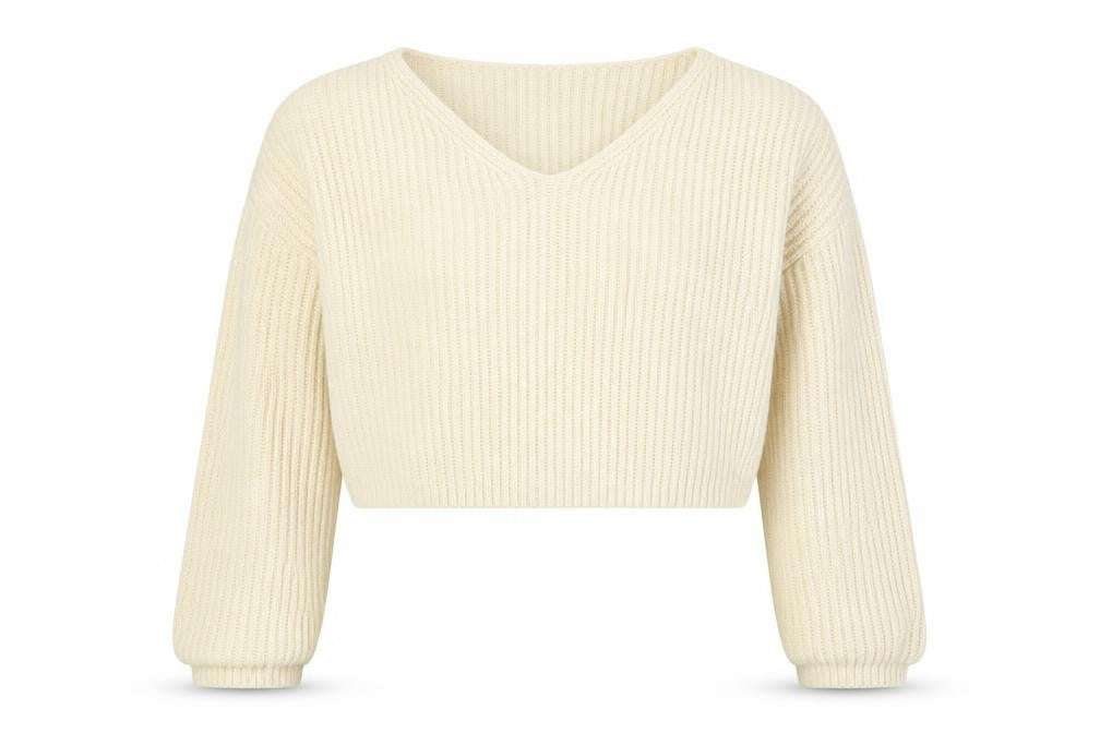 Front view of Firetrap Women's Ivory V-Neck Jumper, size 16