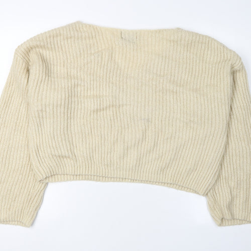 Firetrap Women's Ivory V-Neck Jumper Size 16