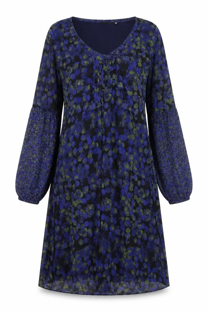 Front view of Sandwich Women's Blue Floral Shift Dress M