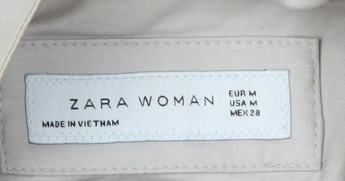 Zara Women's Beige Belted Military Jacket Size 12