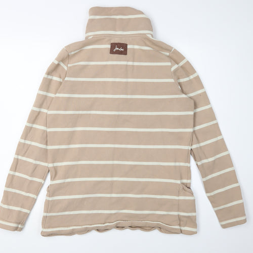 Joule Women's Beige Striped Pullover Sweatshirt Size 12