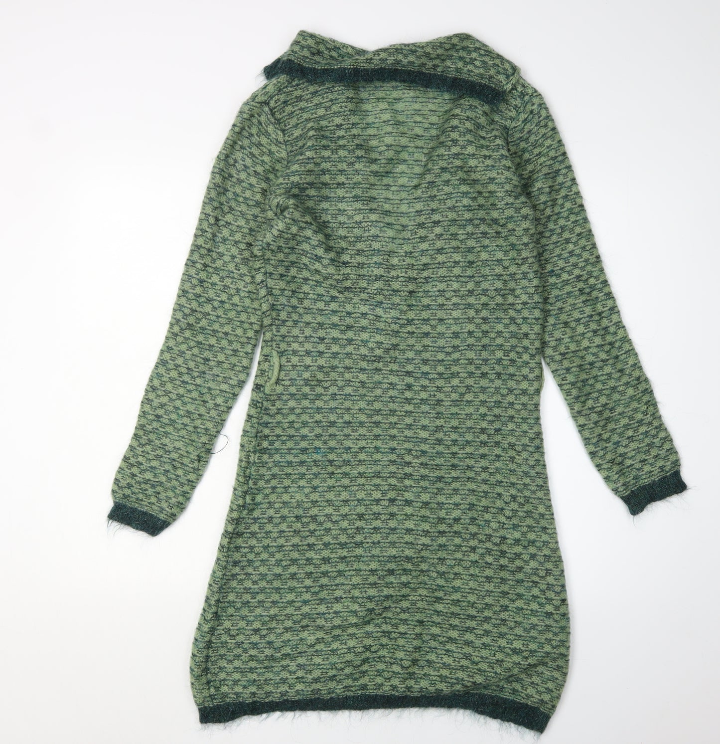 Sisley Women's Green Geometric Jumper Dress M