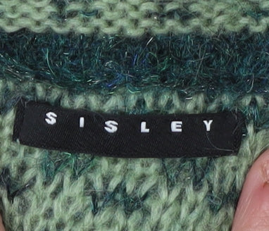 Sisley Women's Green Geometric Jumper Dress M