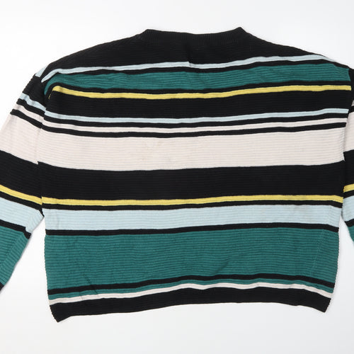 H&M Women's Multicoloured Striped Cotton Jumper Size 12
