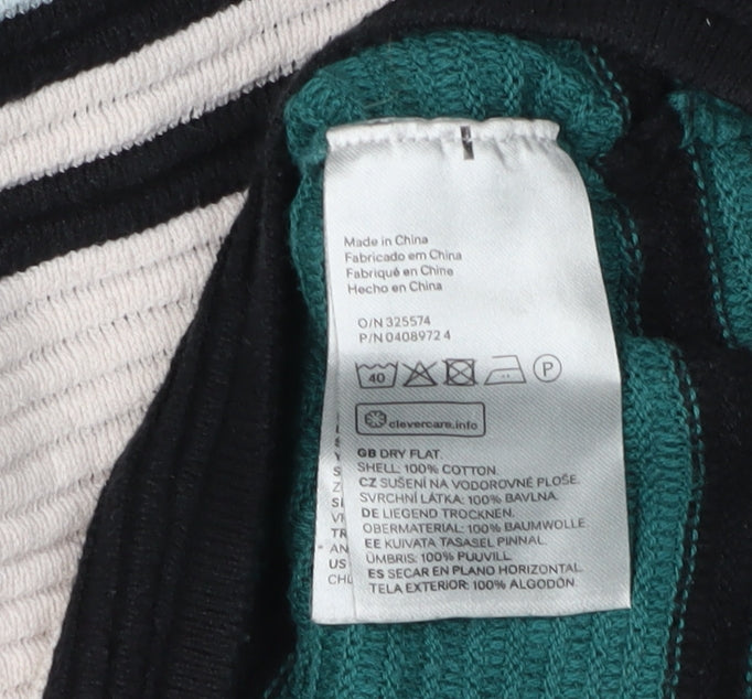 H&M Women's Multicoloured Striped Cotton Jumper Size 12