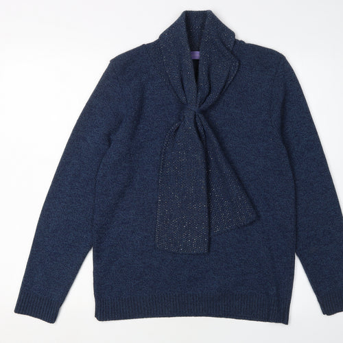 Autonomy Women's Blue High Neck Pullover Jumper - Size S