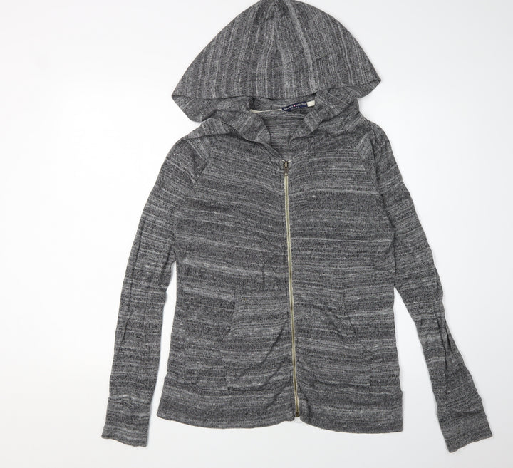 Brandy Melville Women's Grey Full Zip Hoodie One Size