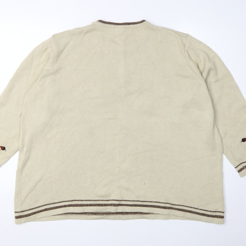 Damart Women's Beige Floral Pullover Jumper Size 24