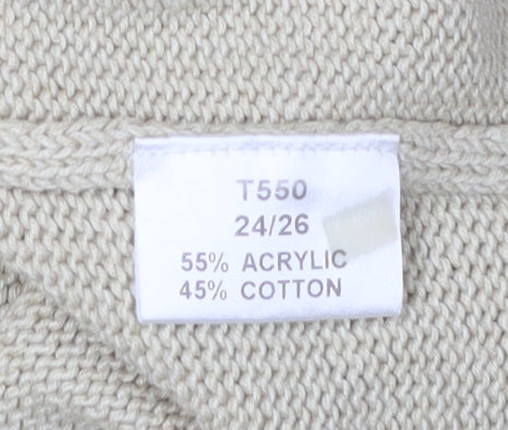 Damart Women's Beige Floral Pullover Jumper Size 24