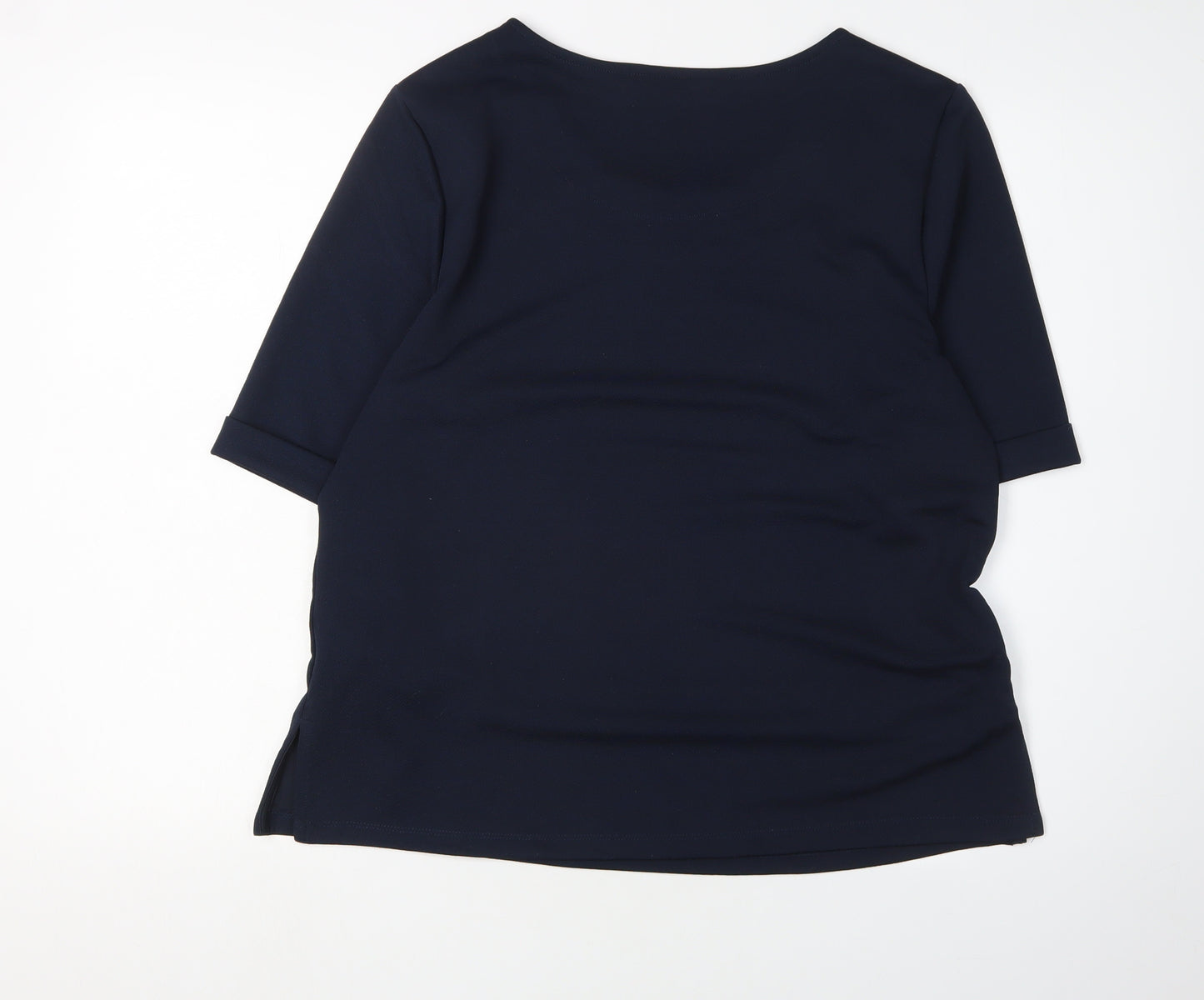 Next Women's Blue Short Sleeve Belted Blouse Size 16