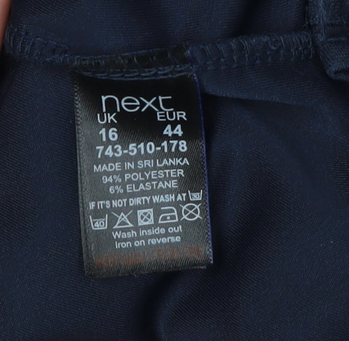 Next Women's Blue Short Sleeve Belted Blouse Size 16