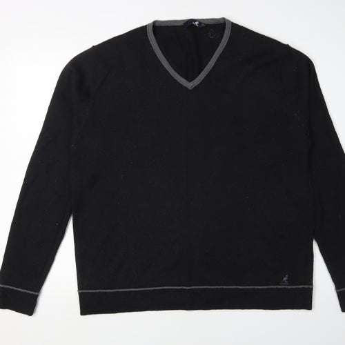 Kangol Men’s Black 2XL V-Neck Knit Pullover Jumper