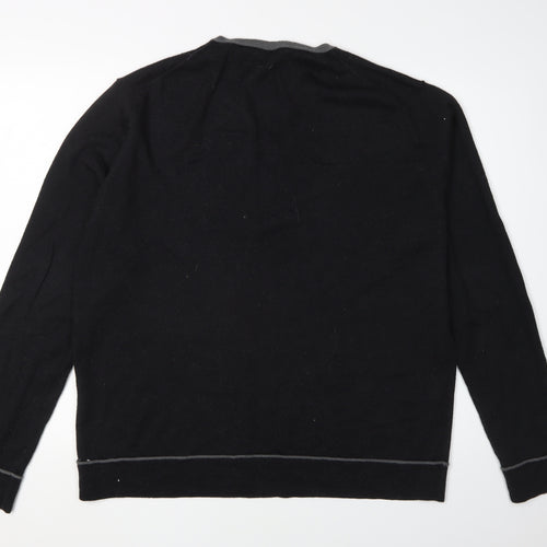 Kangol Men’s Black 2XL V-Neck Knit Pullover Jumper