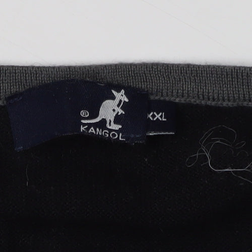 Kangol Men’s Black 2XL V-Neck Knit Pullover Jumper