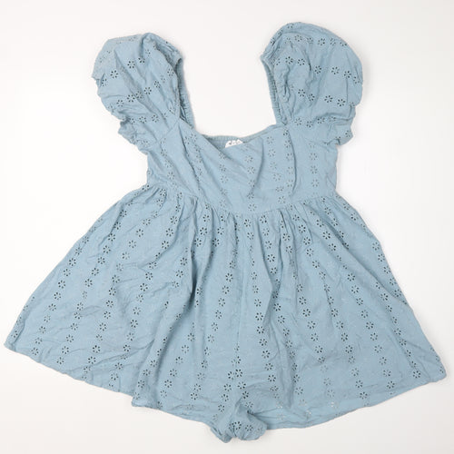 ASOS Women’s Blue Cotton Playsuit Size 10