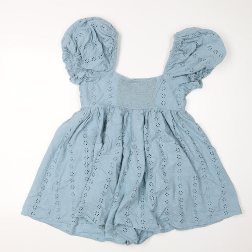 ASOS Women’s Blue Cotton Playsuit Size 10