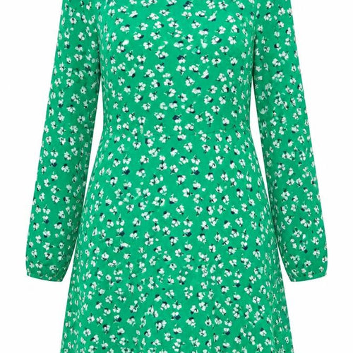 V by Very Women's Green Floral A-Line Dress 14