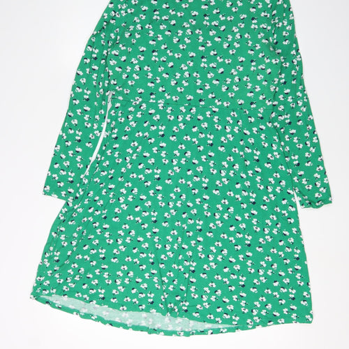 V by Very Women's Green Floral A-Line Dress 14
